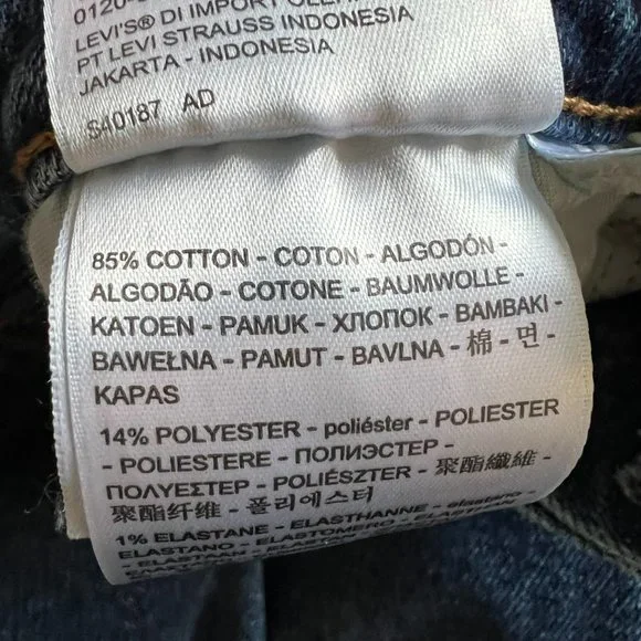 LEVI'S Wedgie Straight Hi Rise Button Fly Blue Distressed Jeans Size 30 - Picture 8 of 12